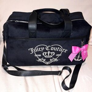 New Black Juicy Couture Weekender Bag Purse XL Size Duffel Bag Vintage Style